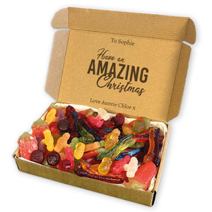 PERSONALISED Have An Amazing Christmas - Jelly & Fizzy Sweet Box