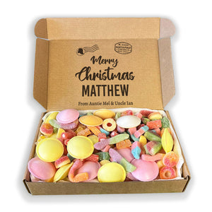 PERSONALISED Merry Christmas Post - Jelly & Fizzy Sweet Box