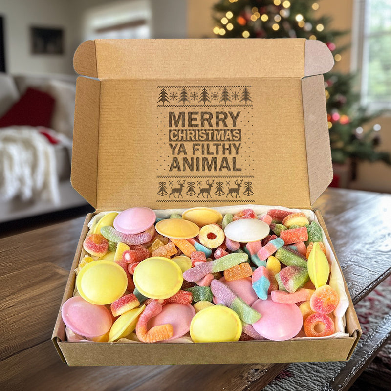 Merry Christmas Ya Filthy Animal - Jelly & Fizzy Sweet Box