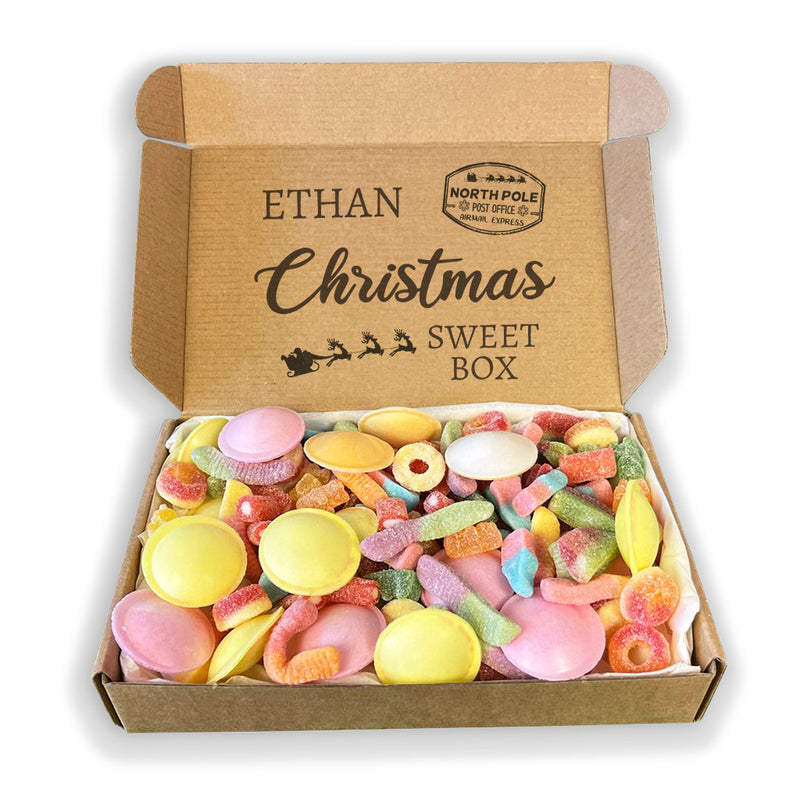 PERSONALISED North Pole Post Christmas Sweets - Jelly & Fizzy Sweet Box