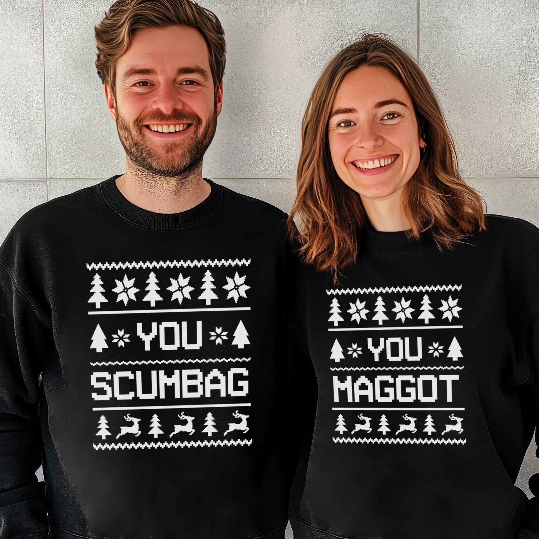 You Scumbag & You Maggot Sweater Style Design - Christmas Matching - All Styles - (Sold Separately)