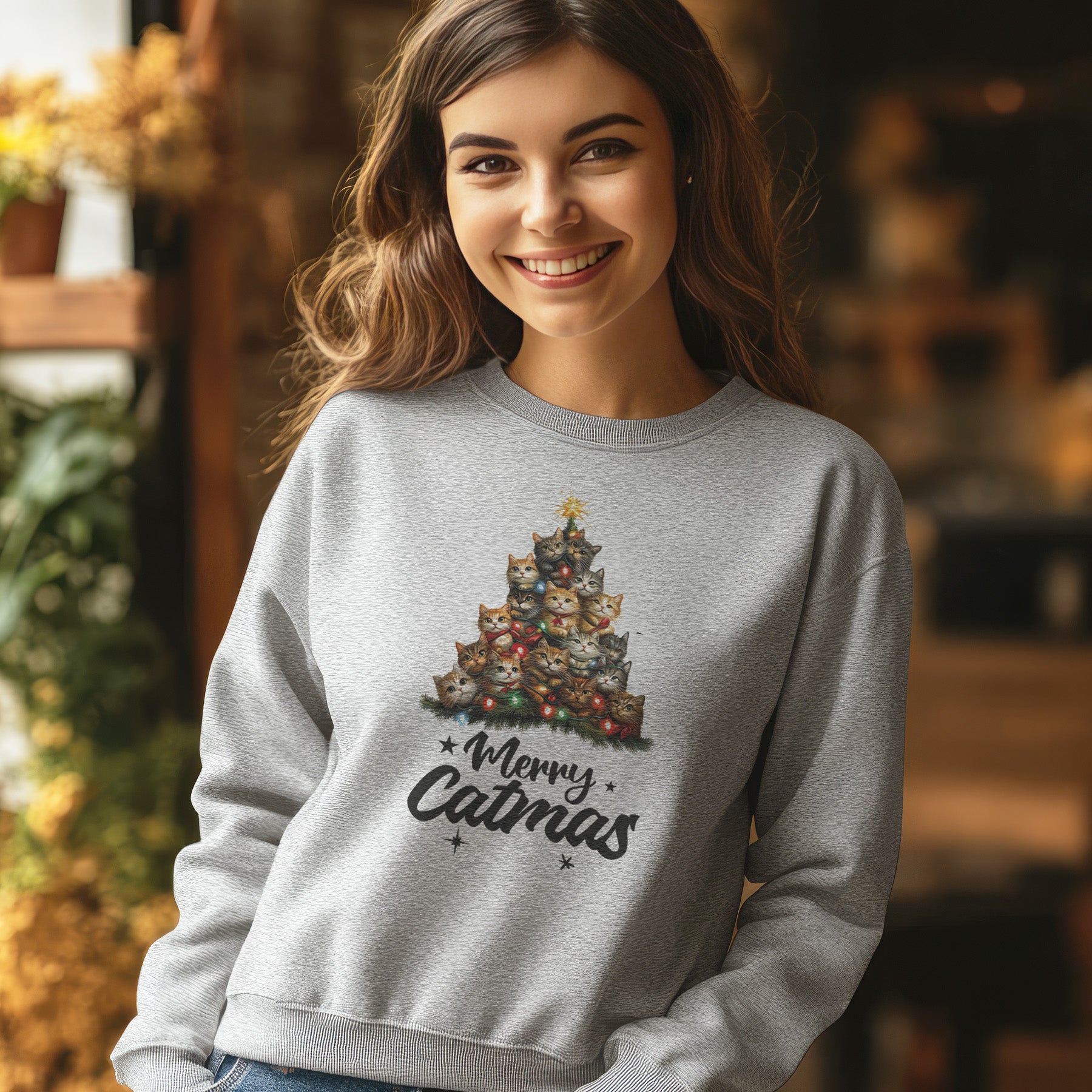 Merry Catmas - Christmas Jumper Sweatshirt - All Sizes