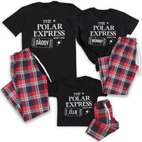 PERSONALISED Polar Express Name - Family Matching Christmas Pyjamas - Top & Tartan PJ Bottoms - (Sold Separately)