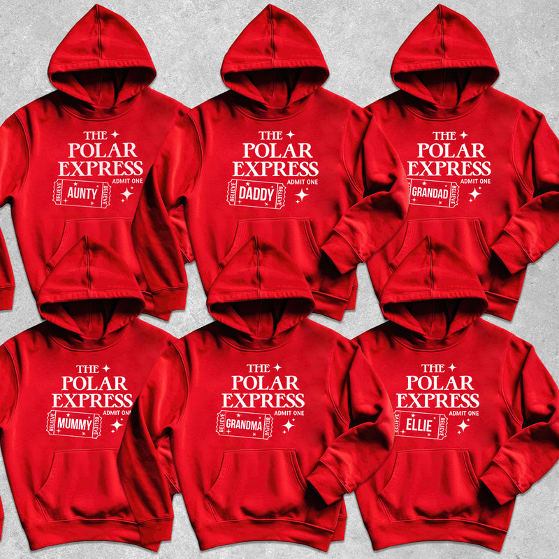 PERSONALISED Name Polar Express - Christmas Hoodie or Jumper Sweatshirt - All Sizes