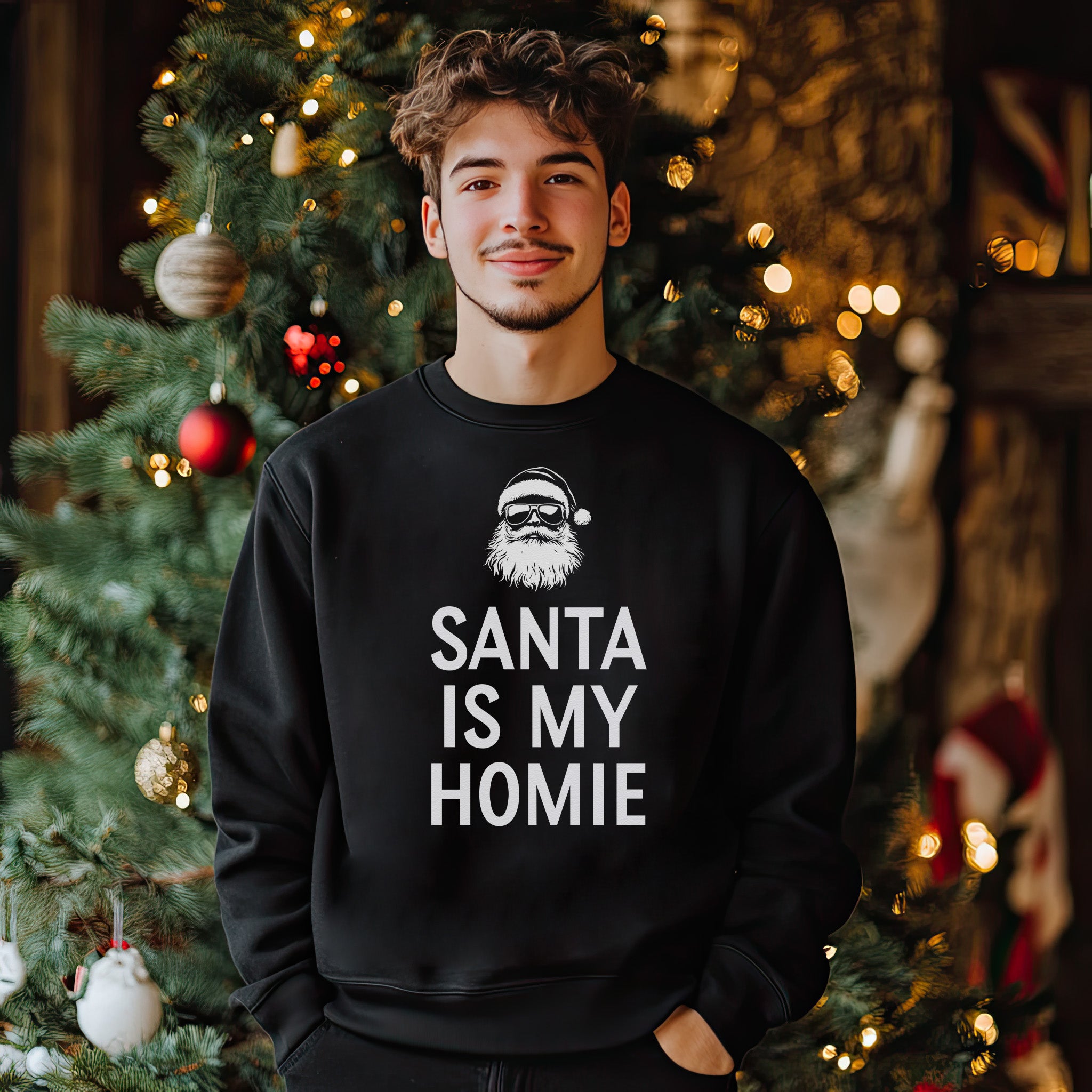 Santa Is My Homie - Christmas Jumper Sweatshirt - All Sizes