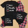 PERSONALISED Nice, Naughty Or... - Family Matching Christmas Pyjamas - Top & Tartan PJ Bottoms - (Sold Separately)