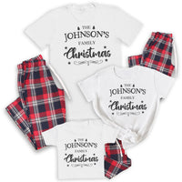 PERSONALISED The Family Christmas - Family Matching Christmas Pyjamas - Top & Tartan PJ Bottoms - (Sold Separately)