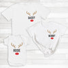 PERSONALISED Reindeer Names Pocket - Family Matching Christmas Tops - Adult, Kids & Baby - (Sold Separately)