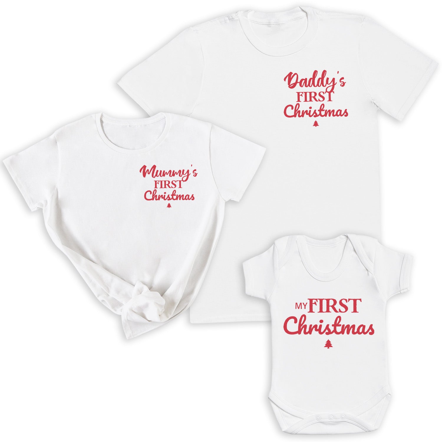 First Christmas Pocket Design - Family Matching Christmas Tops - Adult, Kids & Baby - (Sold Separately)