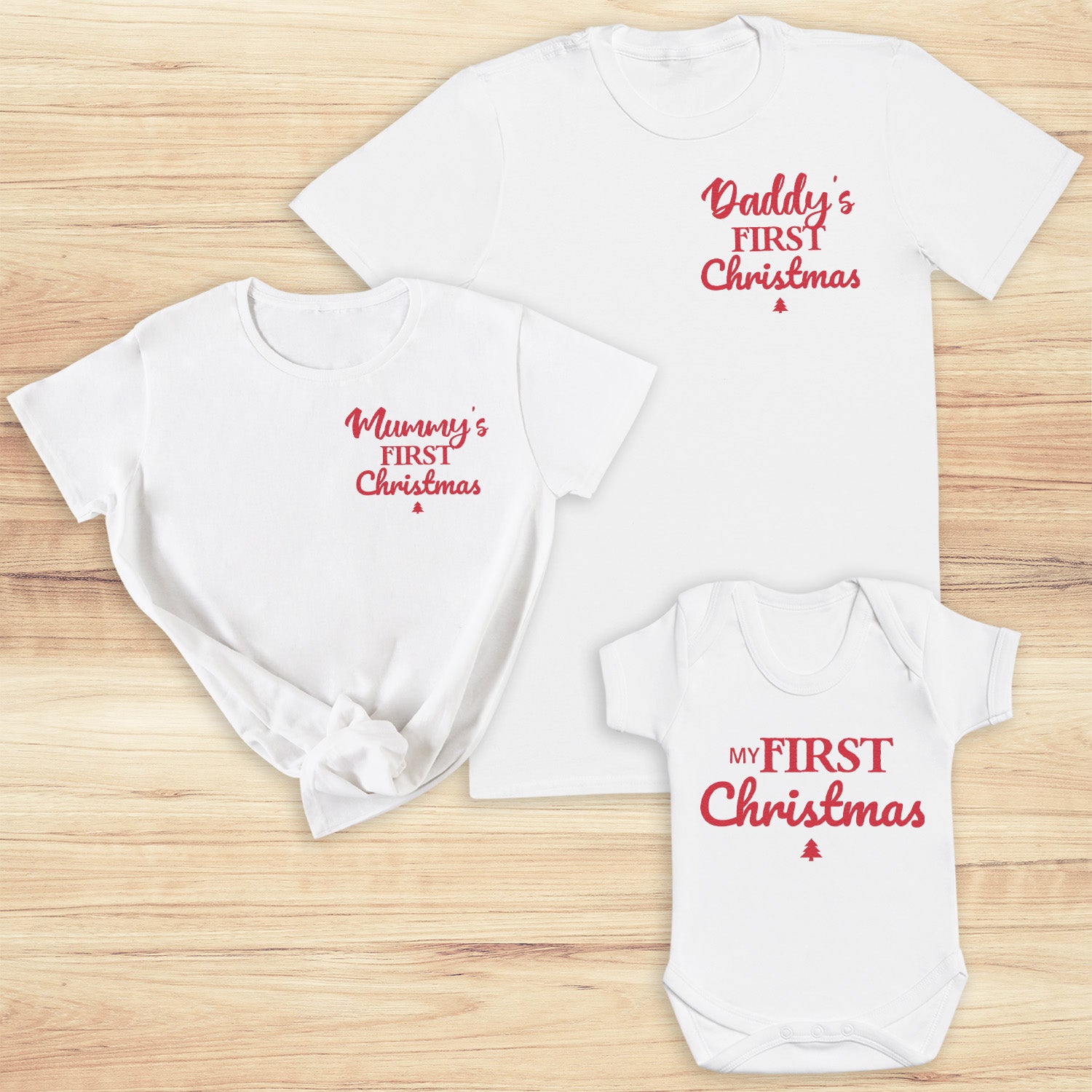 First Christmas Pocket Design - Family Matching Christmas Tops - Adult, Kids & Baby - (Sold Separately)