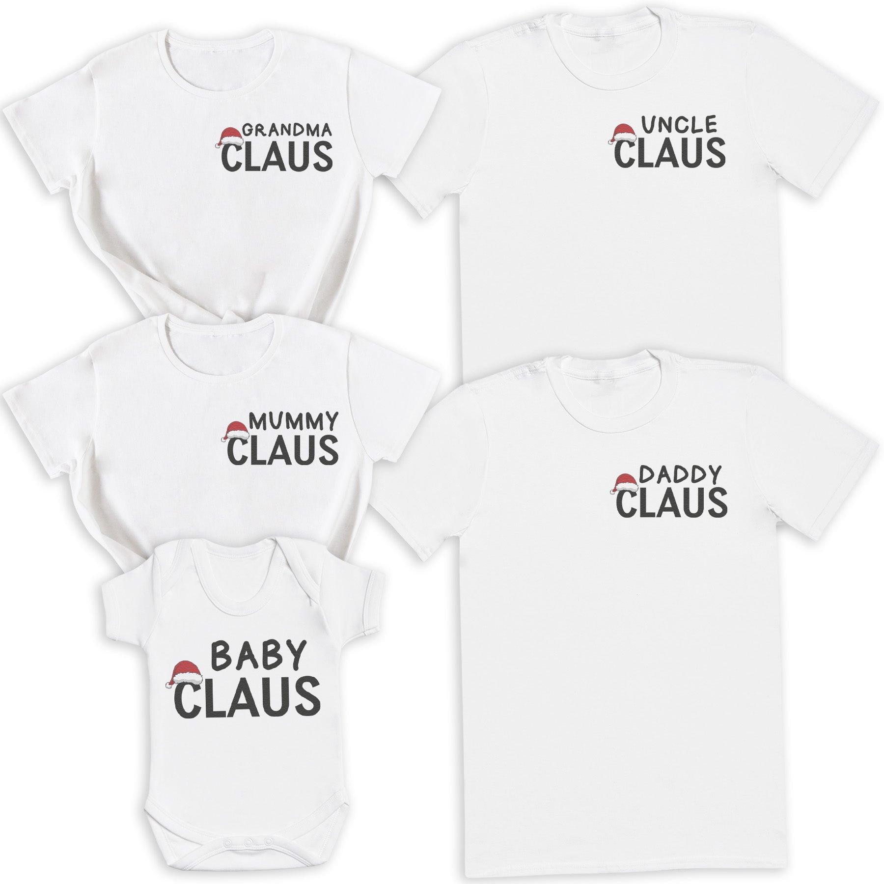 PERSONALISED Claus Pocket Design - Family Matching Christmas Tops - Adult, Kids & Baby - (Sold Separately)