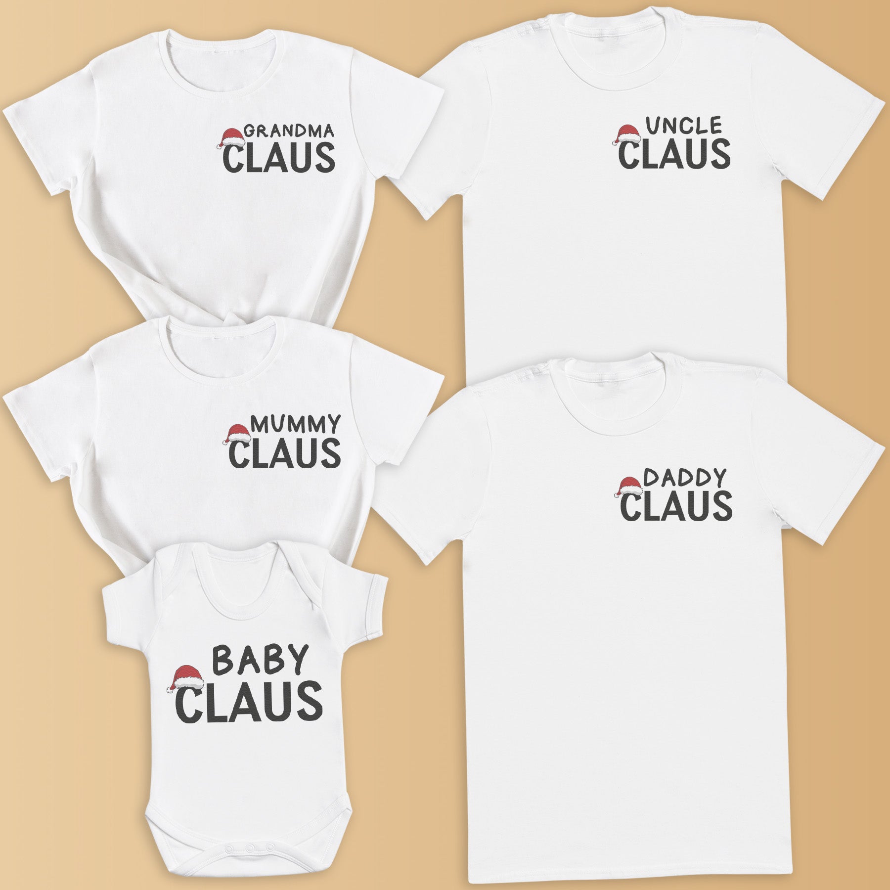 PERSONALISED Claus Pocket Design - Family Matching Christmas Tops - Adult, Kids & Baby - (Sold Separately)