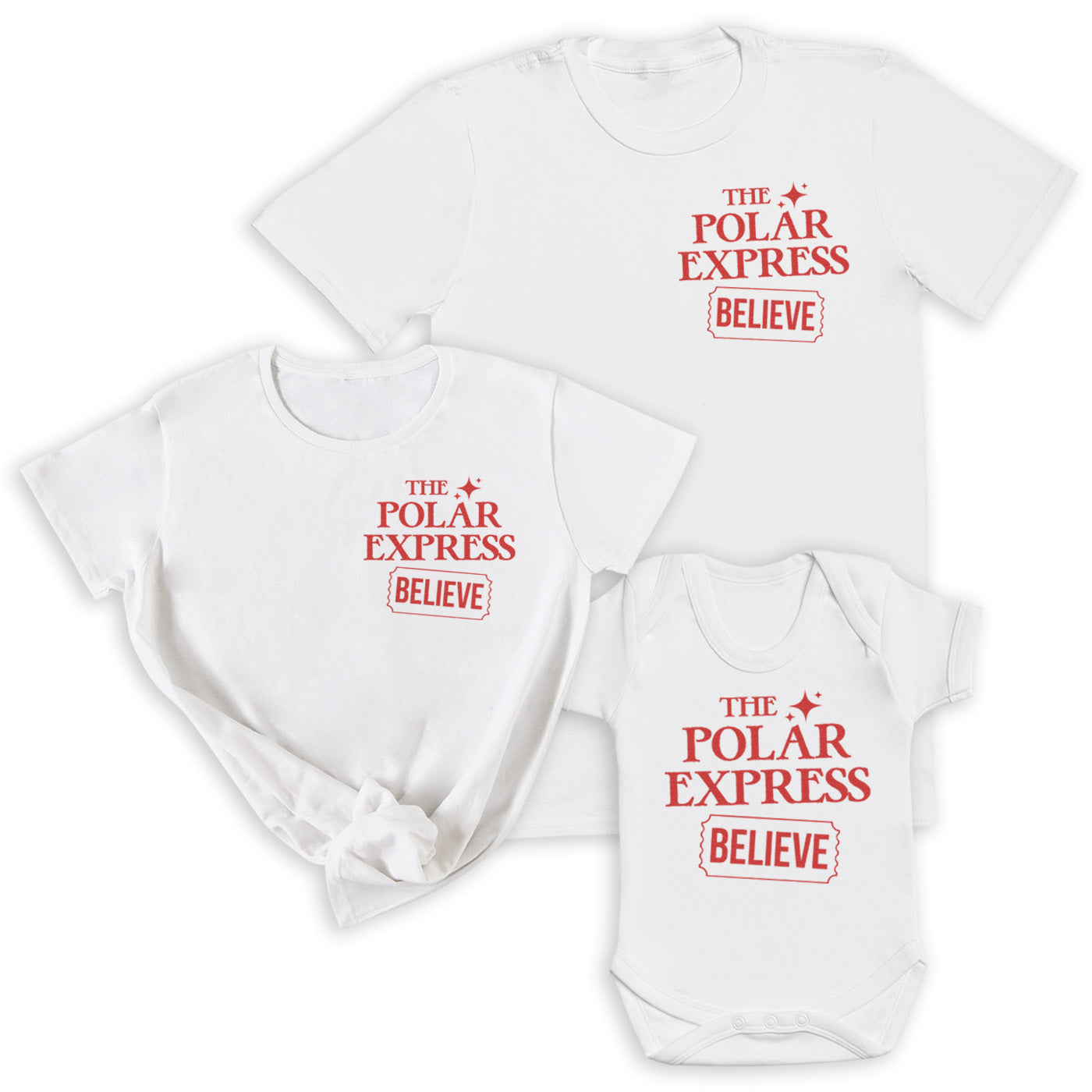 The Polar Express Believe Pocket - Family Matching Christmas Tops - Adult, Kids & Baby - (Sold Separately)