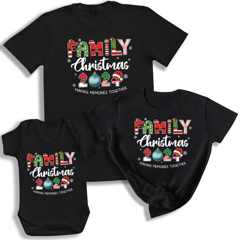 Family Christmas, Making Memories Together - Family Christmas Matching Tops - Adult, Kids & Baby - (Sold Separately)