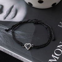 Innovative Braided Rope Bracelet with Heart Projection Gem - Photo Projection Unique Gift