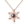 Exquisite and Regal Snowflake Inlaid Zircon Design Projection Gem Necklace - Photo Projection Unique Gift