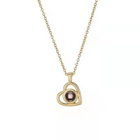 Elegant Hollow Heart Necklace With a Luxurious Projection Gem - Photo Projection Unique Gift