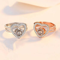 Exquisite and Elegant Heart-shaped Two-in-one Diamond Projection Gem Ring - Photo Projection Unique Gift