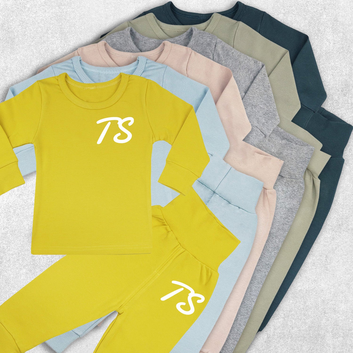 Montana Personalised Initials Lounge Suit / Tracksuit - 6 Colours - 0M-7yrs