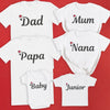 Full Family Names with Santa Hat - Family Matching Christmas Tops - Adult, Kids & Baby - (Sold Separately)