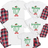 Elf Family With Hat & Feet - Family Matching Christmas Pyjamas - Top & Tartan PJ Bottoms - (Sold Separately)