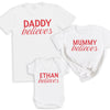 PERSONALISED Christmas Believes - Family Matching Christmas Tops - Adult, Kids & Baby - (Sold Separately)