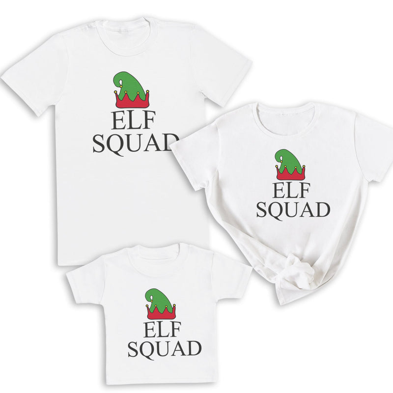 Elf Squad  - Family Matching Christmas Tops - White T-Shirts - (Sold Separately)