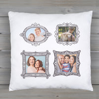 Personalised 4 Photo Frame Choices - Printed Cushion Cover - One Size