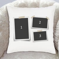 Personalised 3 Photo Polaroids - Printed Cushion Cover - One Size