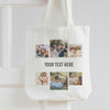 Personalised 6 Photos & Text - Canvas Tote Bag