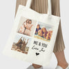 Personalised 3 Photo Upload & Love You Text - Canvas Tote Bag