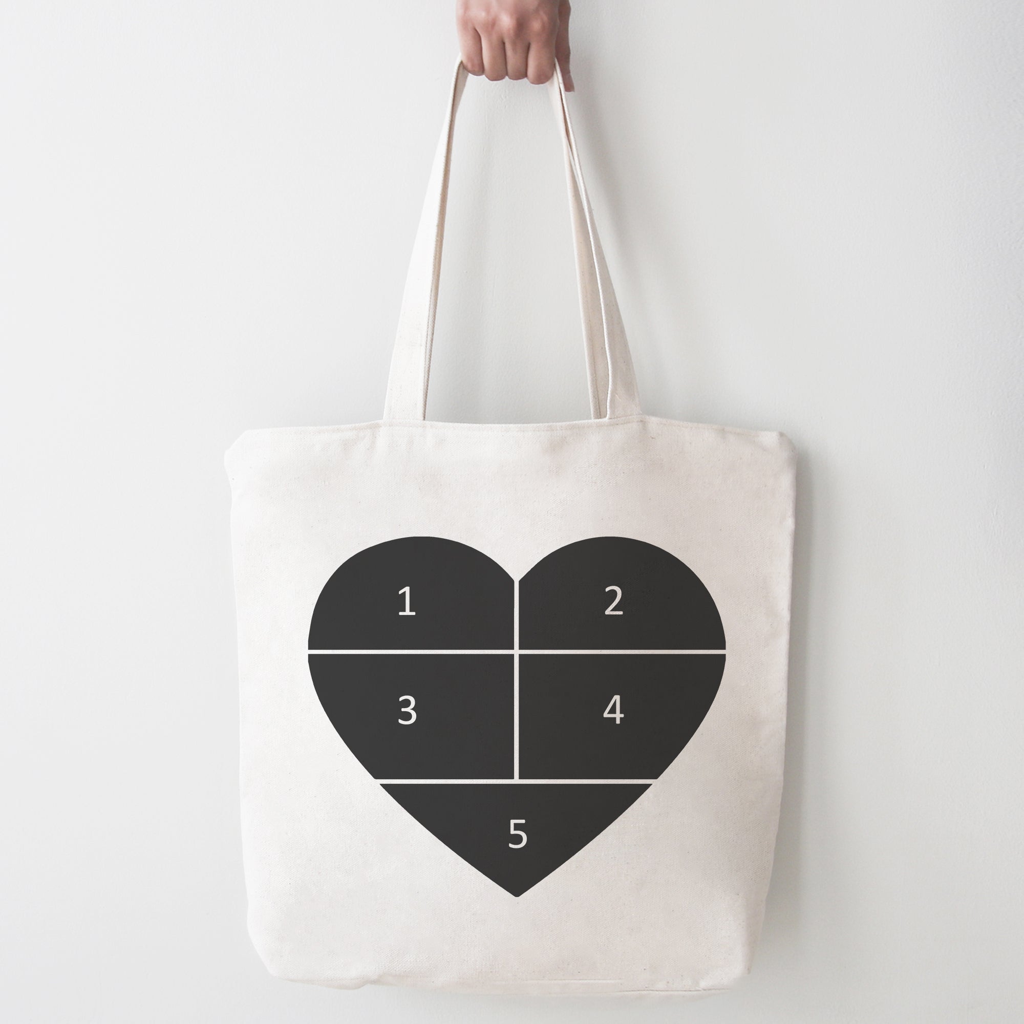 Personalised Photo Heart Collage - Canvas Tote Bag