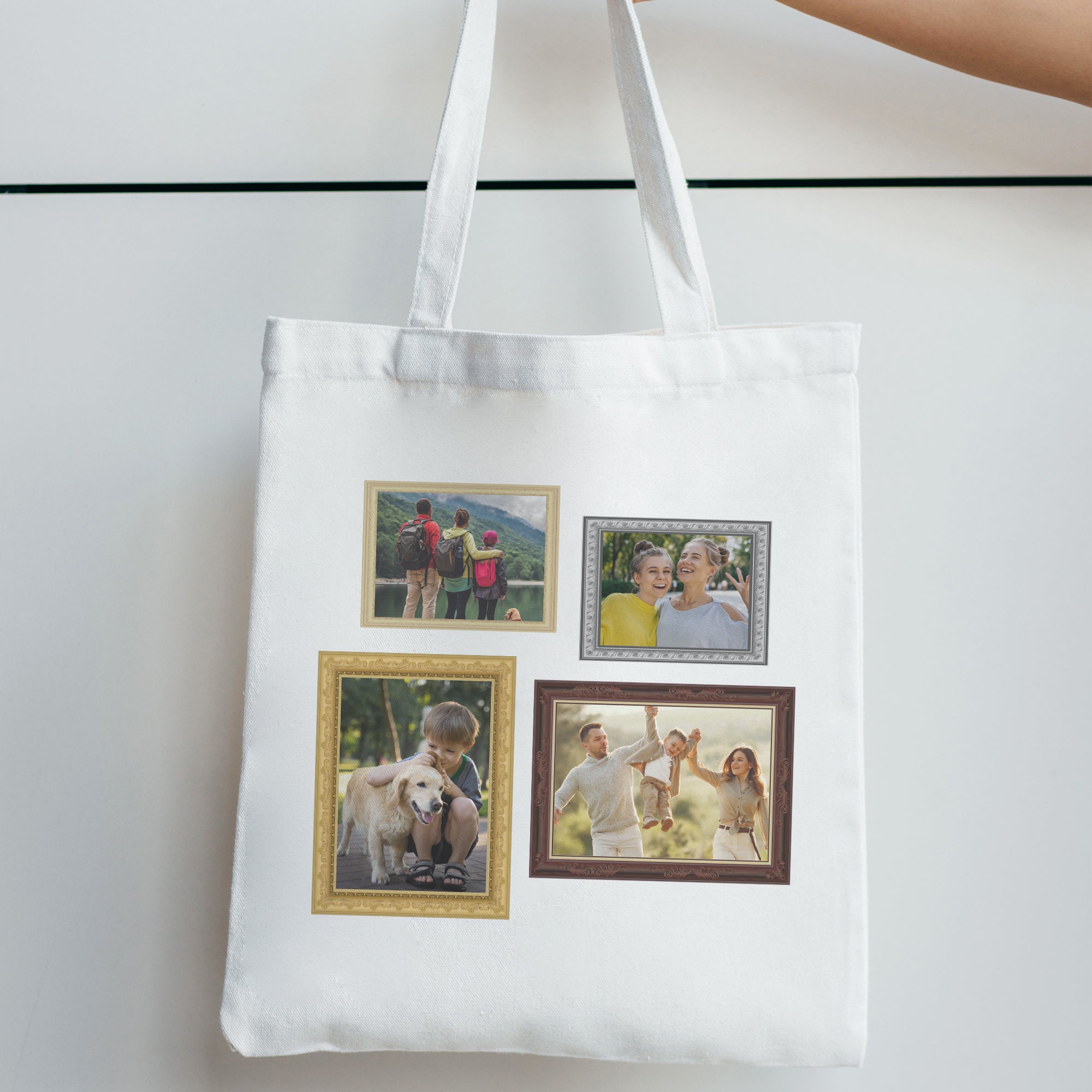 Personalised 4 Colour Frames & Photo Upload - Canvas Tote Bag