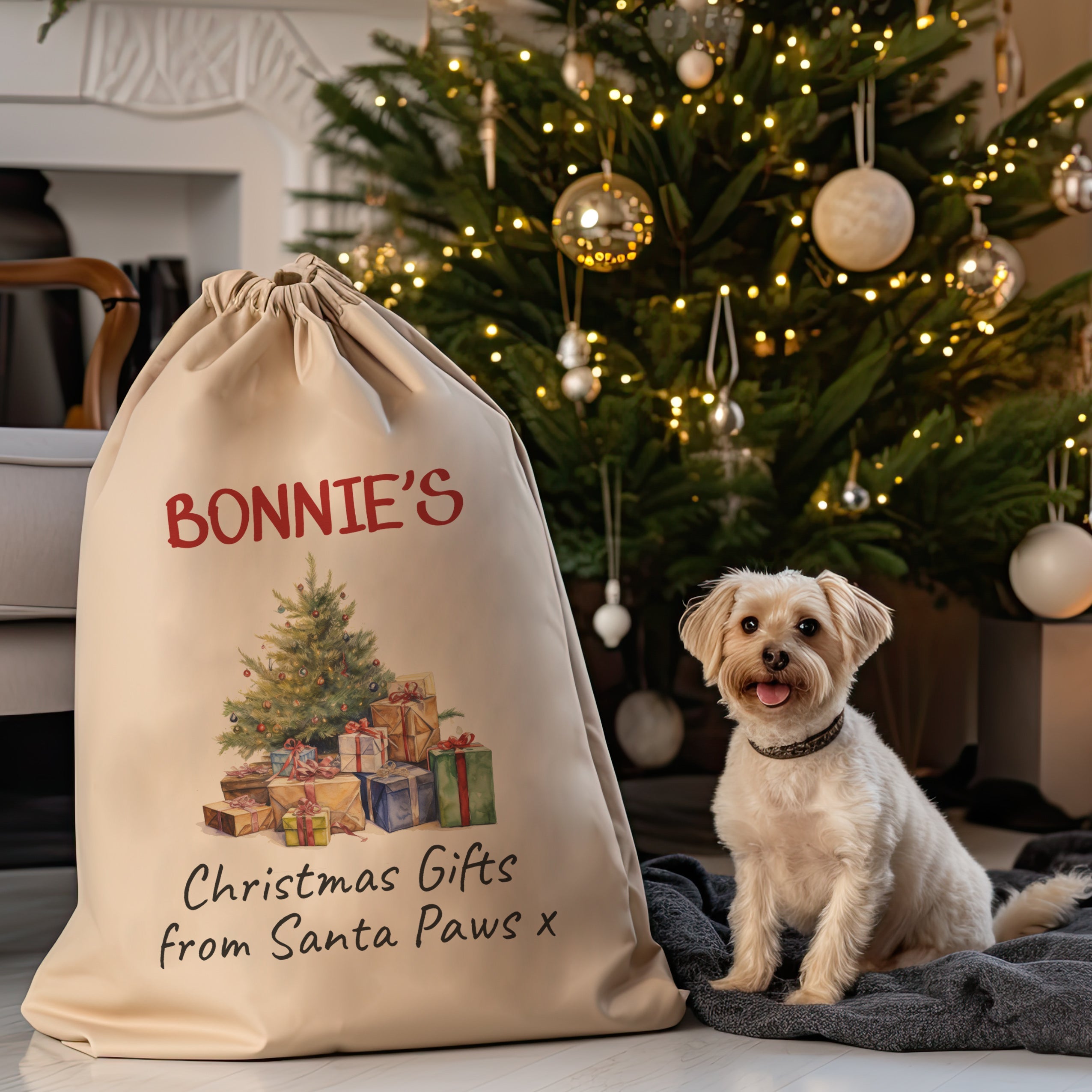 Personalised Christmas Gifts From Santa Paws Christmas Santa Sack