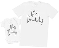 The Daddy The Baby - Baby Bodysuit & Mens T-Shirt (4350343839793)