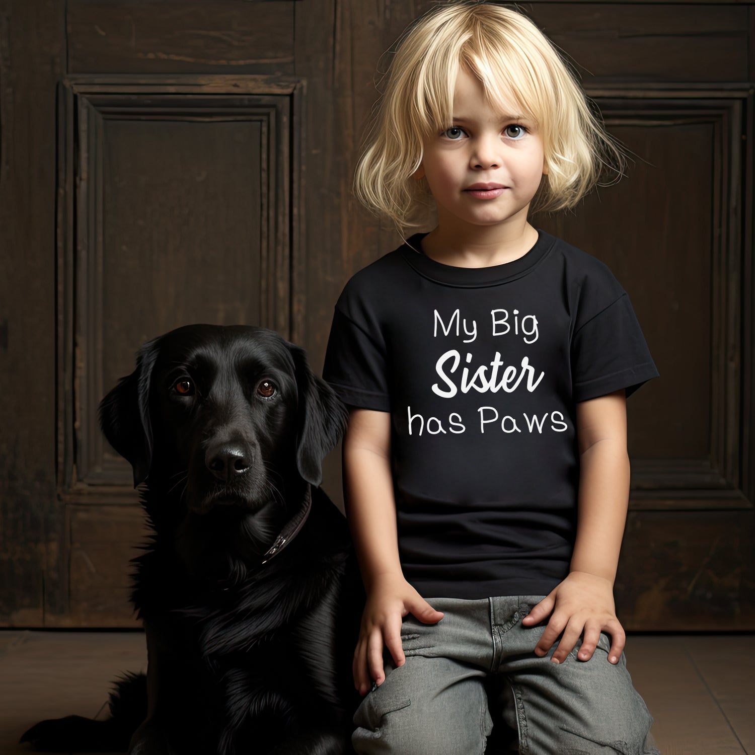 My Big Sister Has Paws - Baby & Kids T-Shirt / Baby Bodysuit