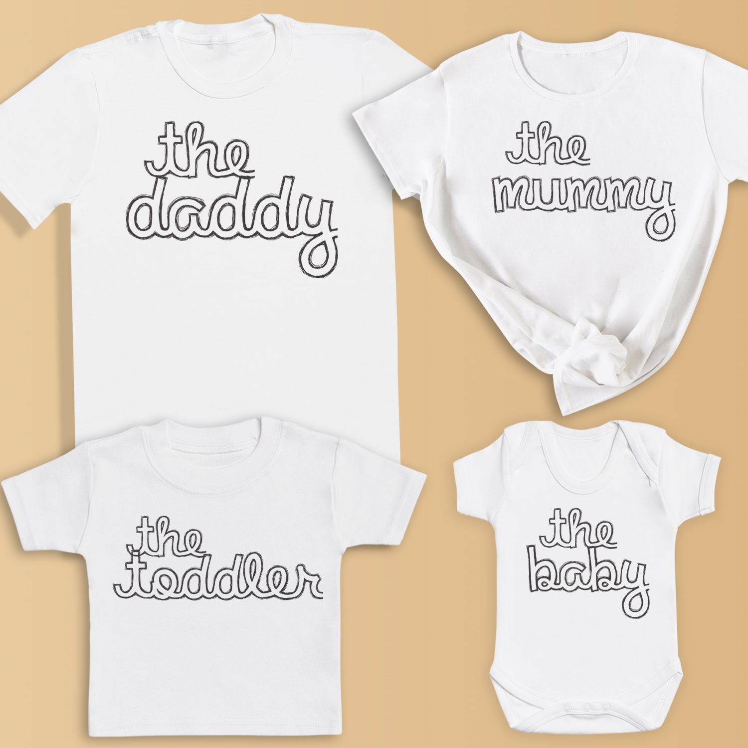 The Daddy, Mummy, Toddler, Baby - Whole Family Matching - Family Matching Tops - (Sold Separately)