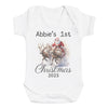 PERSONALISED 1st Christmas Name & Year - Baby Bodysuit & Baby T-Shirt