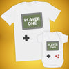 Gamer Player One & Player Two - Dad / Mum T-Shirt & Baby Bodysuit - (Sold Separately)