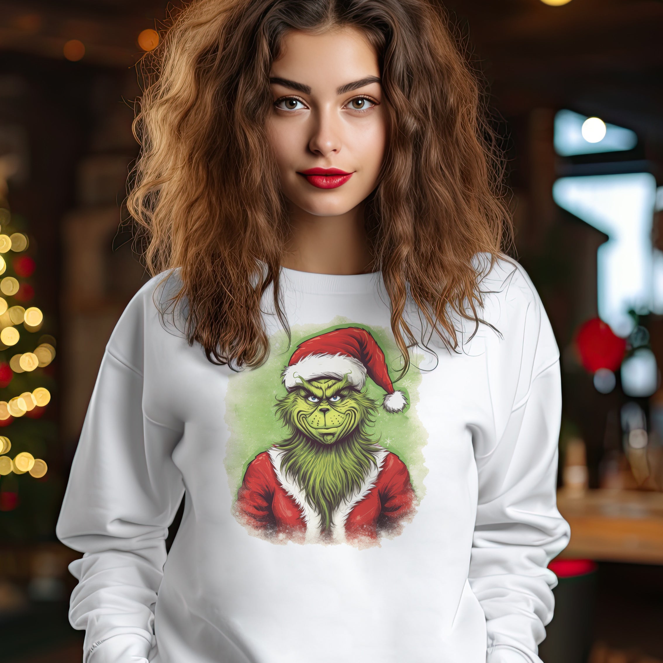 Christmas Grinch Santa Outift Christmas Sweater - Christmas Jumper Sweatshirt - All Sizes