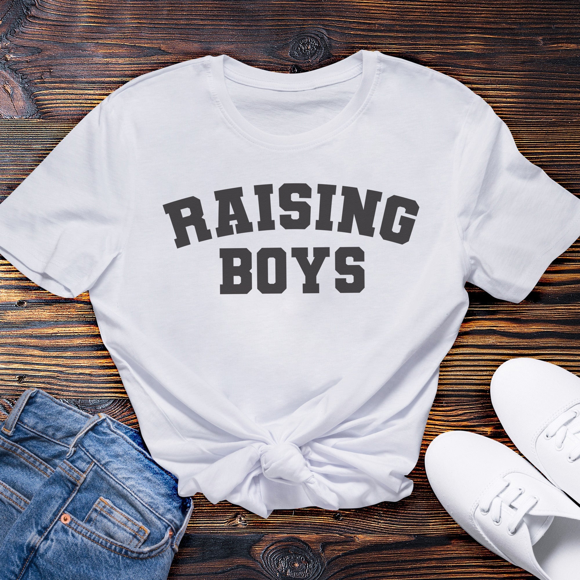 Raising Boys - Womens T-shirt - Mum T-Shirt