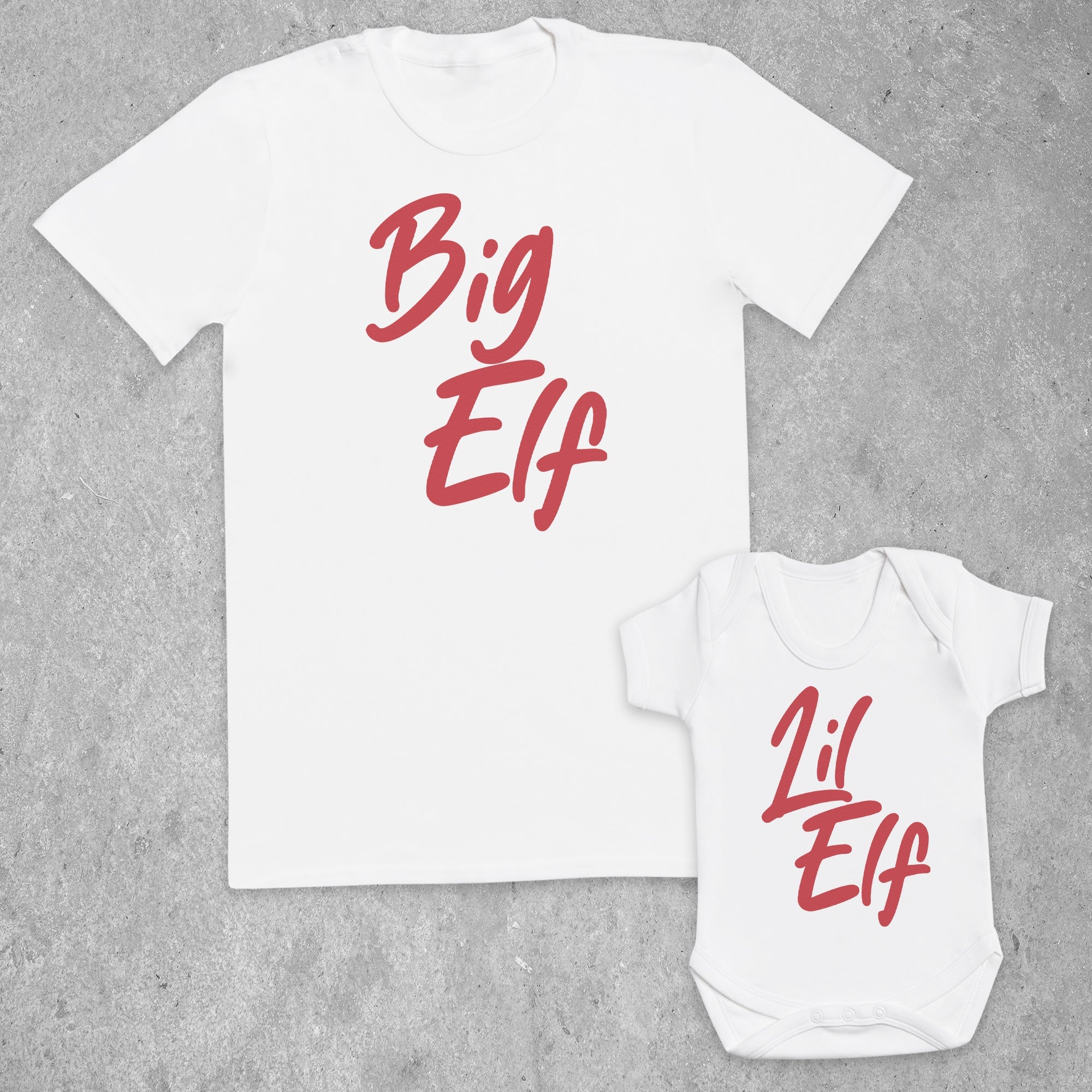 Big Elf, Lil Elf - Family Matching Christmas Tops - Adult, Kids & Baby - (Sold Separately)