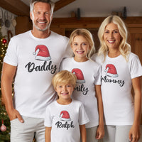 Personalised Daddy, Mummy & ... Santa Hats - Family Matching Christmas Tops - Adult, Kids & Baby - (Sold Separately)