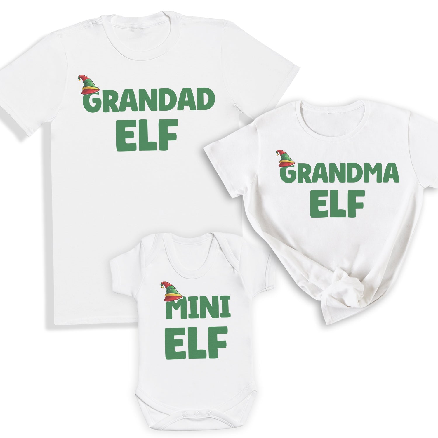 Daddy, Mummy & Mini Elf - Family Matching Christmas Tops - Adult, Kids & Baby - (Sold Separately)