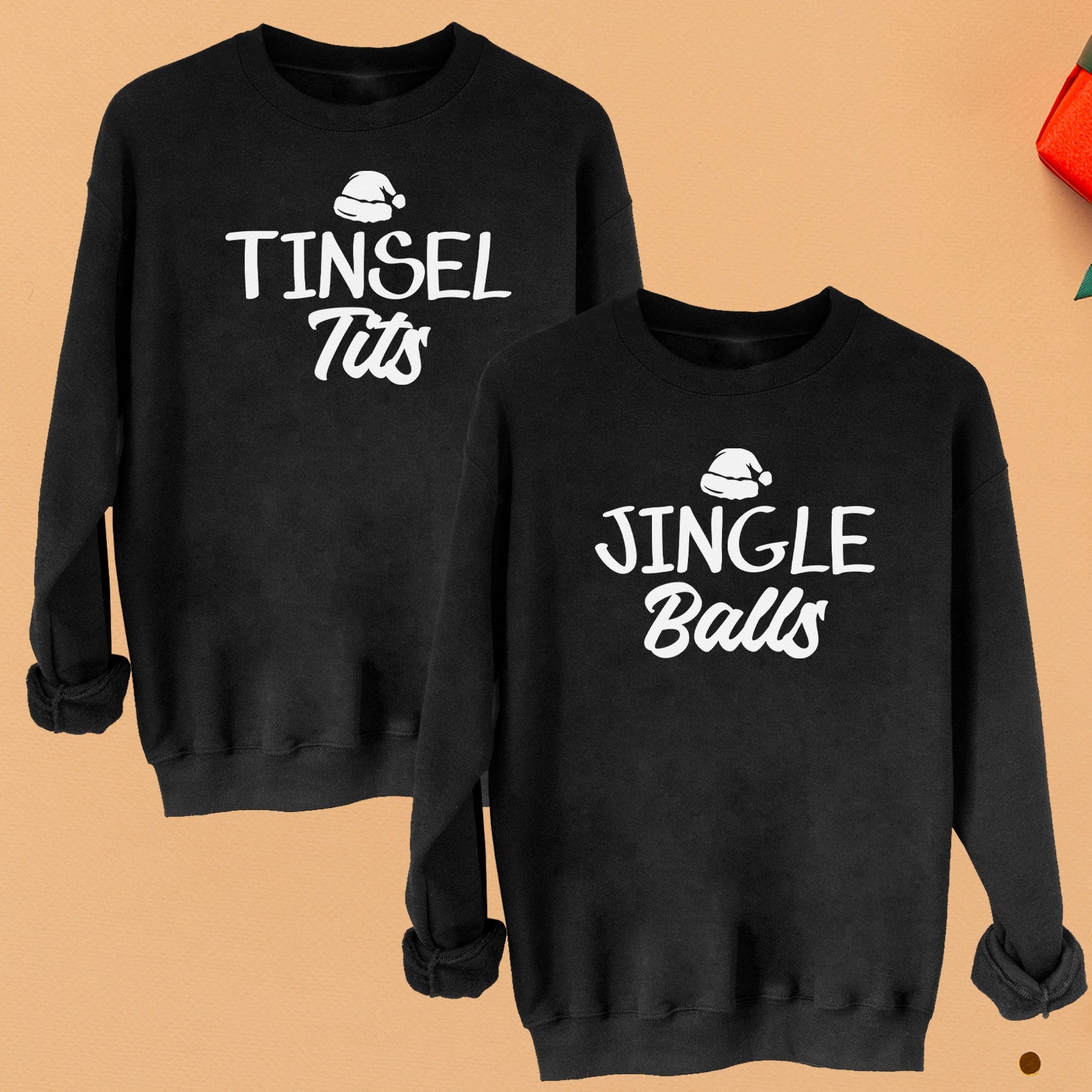 Tinsel Tits & Jingle Balls - Christmas Jumper Sweatshirt - All Sizes - (Sold Separately)