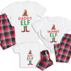 Daddy, Mummy, Mini Elf Hat & Feet - Family Matching Christmas Pyjamas - Top & Tartan PJ Bottoms - (Sold Separately)