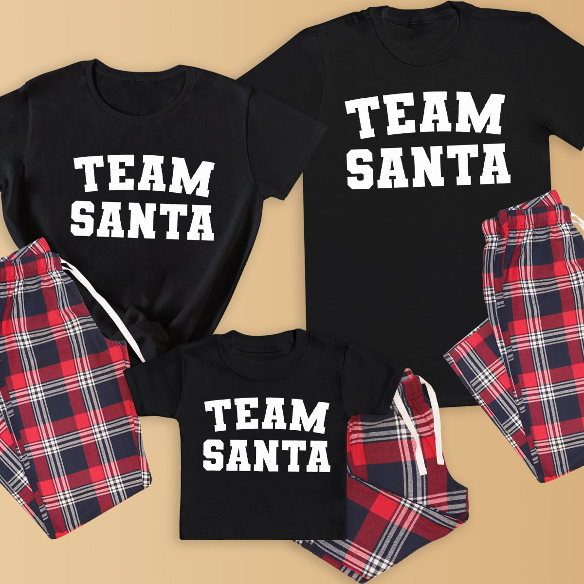 Team Santa - Family Matching Christmas Pyjamas - Top & Tartan PJ Botto –  The Gift Project