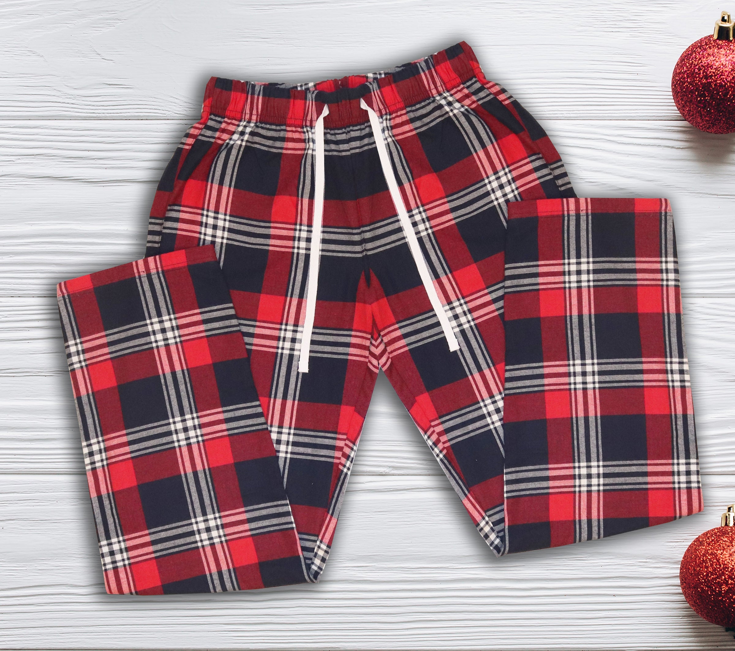 Papa Elf, Mama Elf & Baby Elf - Family Matching Christmas Pyjamas - Top & Tartan PJ Bottoms - (Sold Separately)