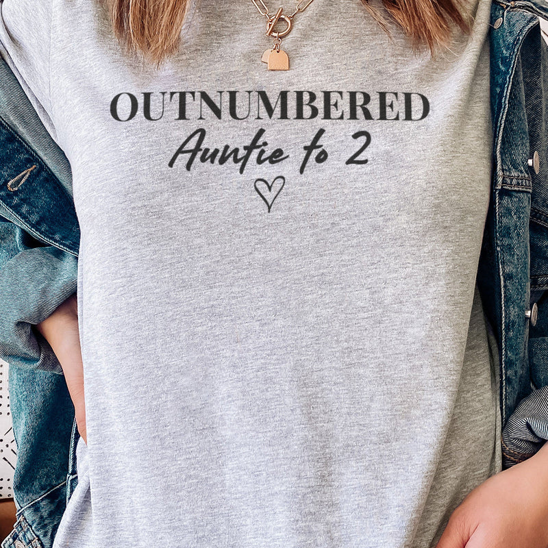 PERSONALISED Auntie Outnumbered - Womens T-Shirt - Auntie T-Shirt