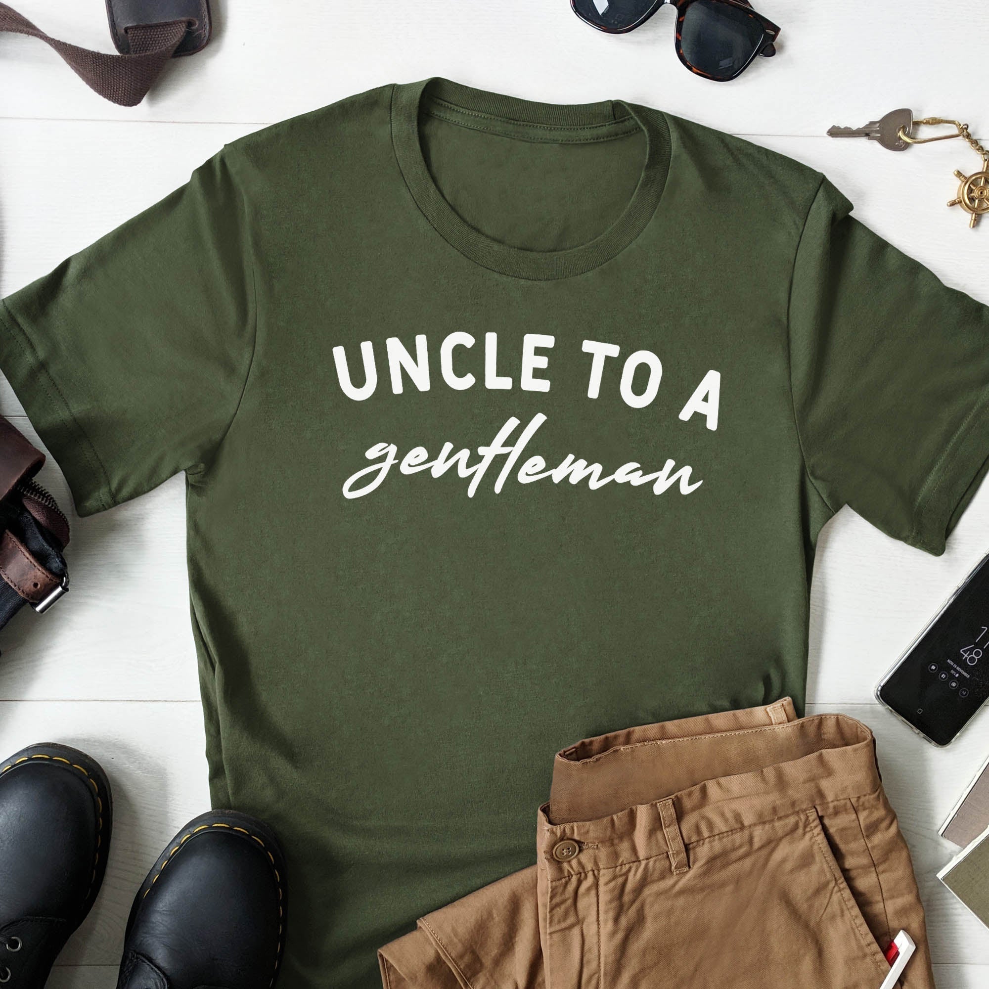 Uncle To Gentleman - White - Mens T-Shirt - Uncle T-Shirt